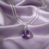 Amethyst Pendant Necklace 925 Silver Rhodium - Image 7