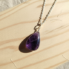 Amethyst Pendant Necklace 925 Silver Rhodium - Image 6