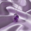 Raw Amethyst Pendant Necklace Silver February Birthstone - Image 5