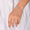Silver Evil Eye Bangle With American Diamonds - Image 4