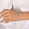 Silver Evil Eye Bangle With American Diamonds - Image 3