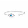 Silver Evil Eye Bangle With American Diamonds - Image 5