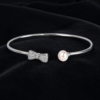 Silver Bow tie Pearl Bangle For Her - Image 6