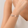 Silver Bow tie Pearl Bangle For Her - Image 2