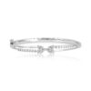 Silver Bangle For Her with Heart shape Stone - Image 2