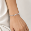 Silver Bangle Heart Shape Stone For Her - Image 2