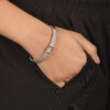 Silver Buckle Bangle With American Diamonds - Image 2