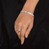 Silver Buckle Bangle With American Diamonds - Image 4