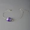 Purple Agate Oval Shape Bracelet - Image 2