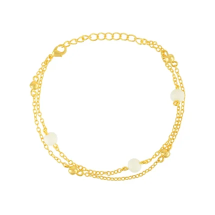 Silver Gold Filled Moonstone Bracelet