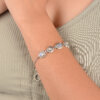 Rainbow Moonstone Vintage Look Silver Bracelet - Image 2