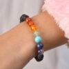 7 Chakra Natural Gemstone Beads Stretch Bracelet - Image 3