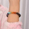 7 Chakra Natural Gemstone Beads Stretch Bracelet - Image 2