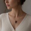 Bloodstone Coffin Necklace 925 Silver Gold-Plated March - Image 2