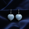 Blue Opal Earrings 925 Silver White Rhodium Plated Birthstone - Image 7