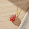 Raw Carnelian Necklace Gold Plated Leo Birthstone - Image 5