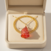Raw Carnelian Necklace Gold Plated Leo Birthstone - Image 2