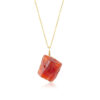 Raw Carnelian Necklace Gold Plated Leo Birthstone