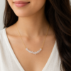 Clear Quartz Chip Bar Necklace Gold Plated April Birthstone - Image 2
