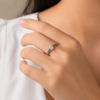 Pear Cut American Diamond And Emerald Ring Elegance and Charm - Image 2