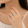Solitaire American Diamond Silver Ring For Her - Image 2