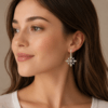 Gemstone Peridot Embedded Dangle Earrings - Image 2