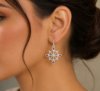 Garnet Embedded Dangle Earrings for Women - Image 2