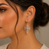 Grey Moonstone Embedded Dangle Earrings - Image 2