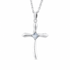 Unisex Cross Silver Necklace With Ruby
