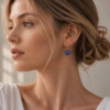 Lapis Lazuli Heart Earrings 925 Silver 18K Gold Plated Leo - Image 2