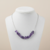 Amethyst Chip Bar Necklace Silver Plated February Birthstone - Image 3