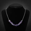 Amethyst Chip Bar Necklace Silver Plated February Birthstone - Image 2