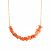 Carnelian Chip Bar Necklace Gold Plated Leo Birthstone