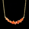 Carnelian Chip Bar Necklace Gold Plated Leo Birthstone - Image 6