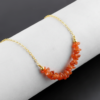 Carnelian Chip Bar Necklace Gold Plated Leo Birthstone - Image 5
