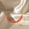 Carnelian Chip Bar Necklace Gold Plated Leo Birthstone - Image 2