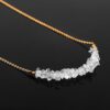 Clear Quartz Chip Bar Necklace Gold Plated April Birthstone - Image 3