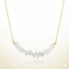 Clear Quartz Chip Bar Necklace Gold Plated April Birthstone - Image 4