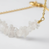 Clear Quartz Chip Bar Necklace Gold Plated April Birthstone - Image 7