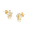 Gold Flower Cluster Stud Silver Earrings - Image 5