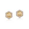 Silver Hexagon Gold Plated Fashion Earrings - Image 3