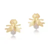 Golden Bee Stud Earrings with Crystal Accents - Image 5