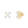 Gold-Plated Floral Cluster Stud Earrings