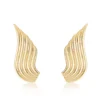 Gold Angel Wing Silver Earrings For Her - Image 4