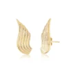 Gold Angel Wing Silver Earrings For Her