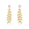 Leafy Tassel Earrings with Elegant Gold Detailing