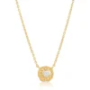Circle Cubic Zirconia Micron Gold Silver Necklace
