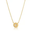 Circle Cubic Zirconia Micron Gold Silver Necklace - Image 3
