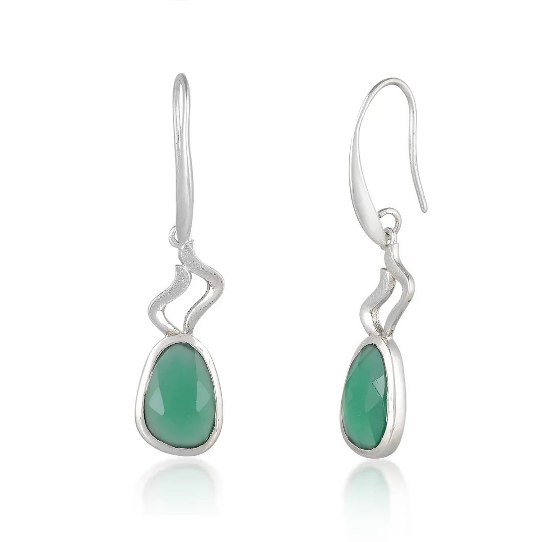 DCS_7013.webp Green Onyx Sterling Silver Dangle Earrings ? Elegant Artisan Jewelry for a Sophisticated Look - Image 1