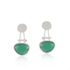 Elegant Green Onyx Silver Earrings